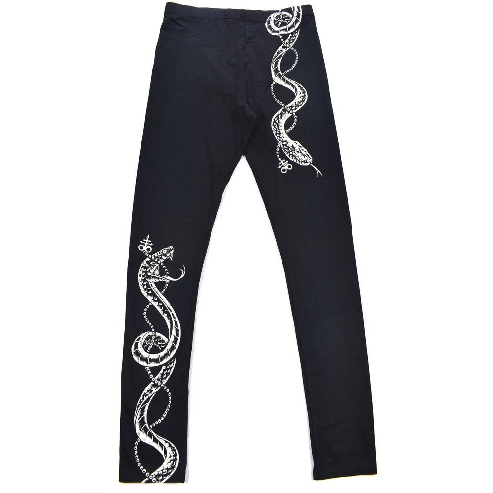 Killstar Serpent Storm Leggings Black Snake Graphic Gothic Alt Size M KSRA005663